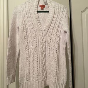 Tommy Bahama white cable knit sweater w/hood